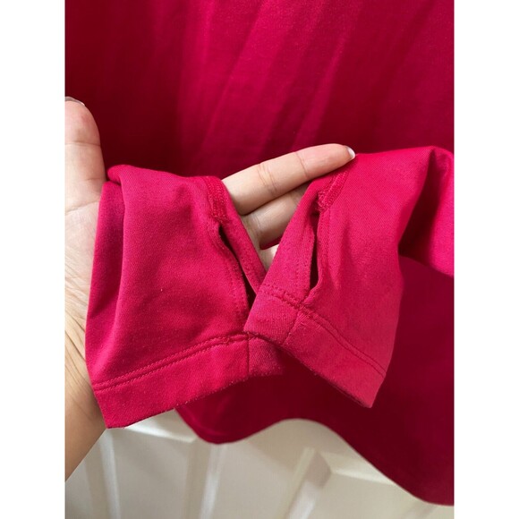 NIKE DRI-FIT Pink Long Sleeve Turtleneck Shirt Top Sz L Fuchsia Thumb Hole - Picture 4 of 10